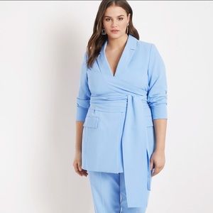 Eloquii Blue Wrap Blazer